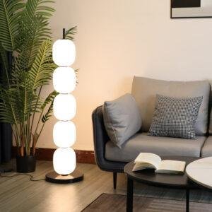 Φωτιστικό LED Δαπέδου ORLANDO με Τηλεχειριστήριο – CCT 3+1, 10W, Μαύρο & Λευκό