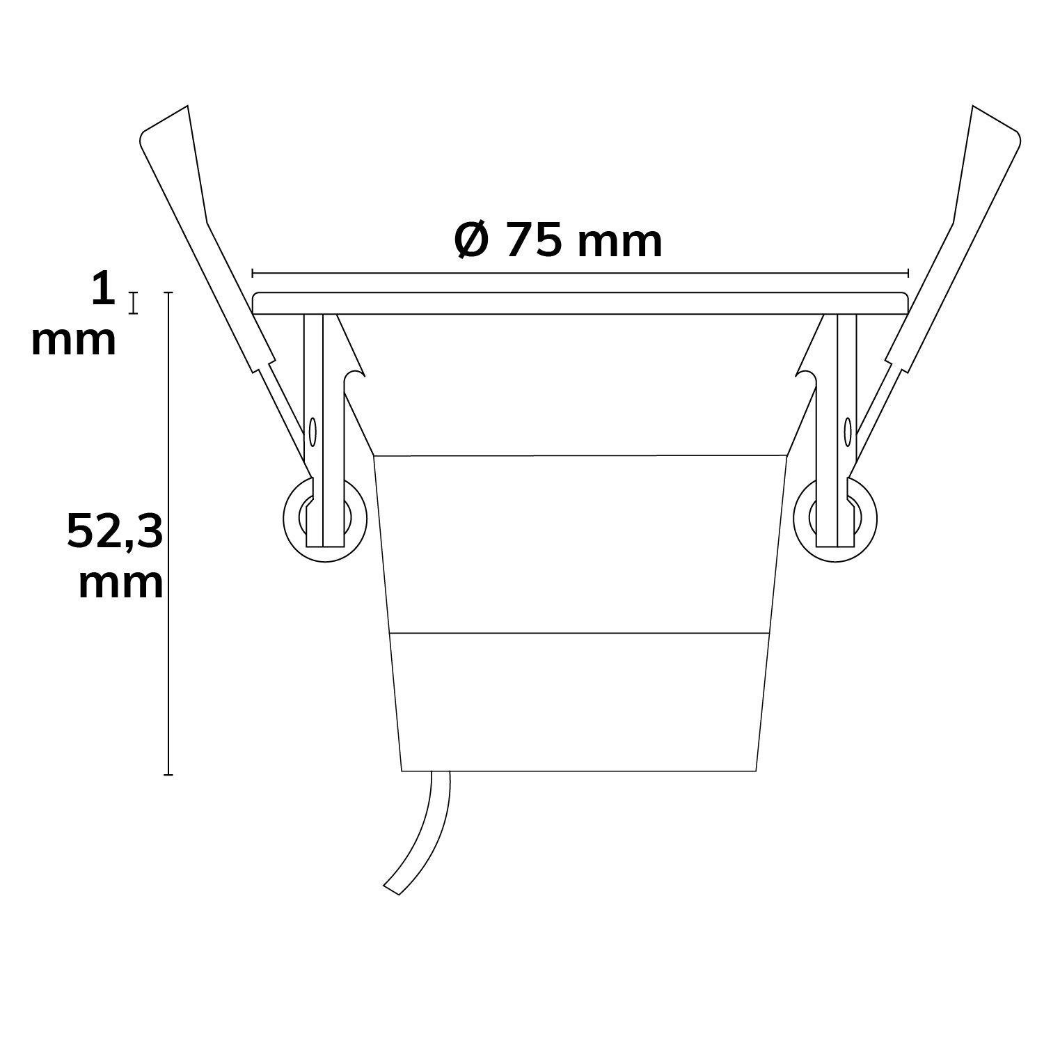 LED χωνευτό Back68, μαύρο ματ, στρογγυλό, 5W, CRI90, 2700K, περιστρεφόμενο, χωνευτό, UGR<12, ρυθμιζόμενο - Image 2