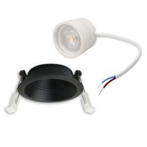 LED χωνευτό Back68, μαύρο ματ, στρογγυλό, 5W, CRI90, 2700K, περιστρεφόμενο, χωνευτό, UGR<12, ρυθμιζόμενο