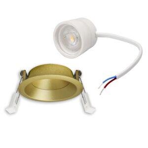 LED Einbaustr. Back68, gold, rund, 5W, CRI90, 2700K, schwenkbar, rückvers., UGR<12, dimmbar