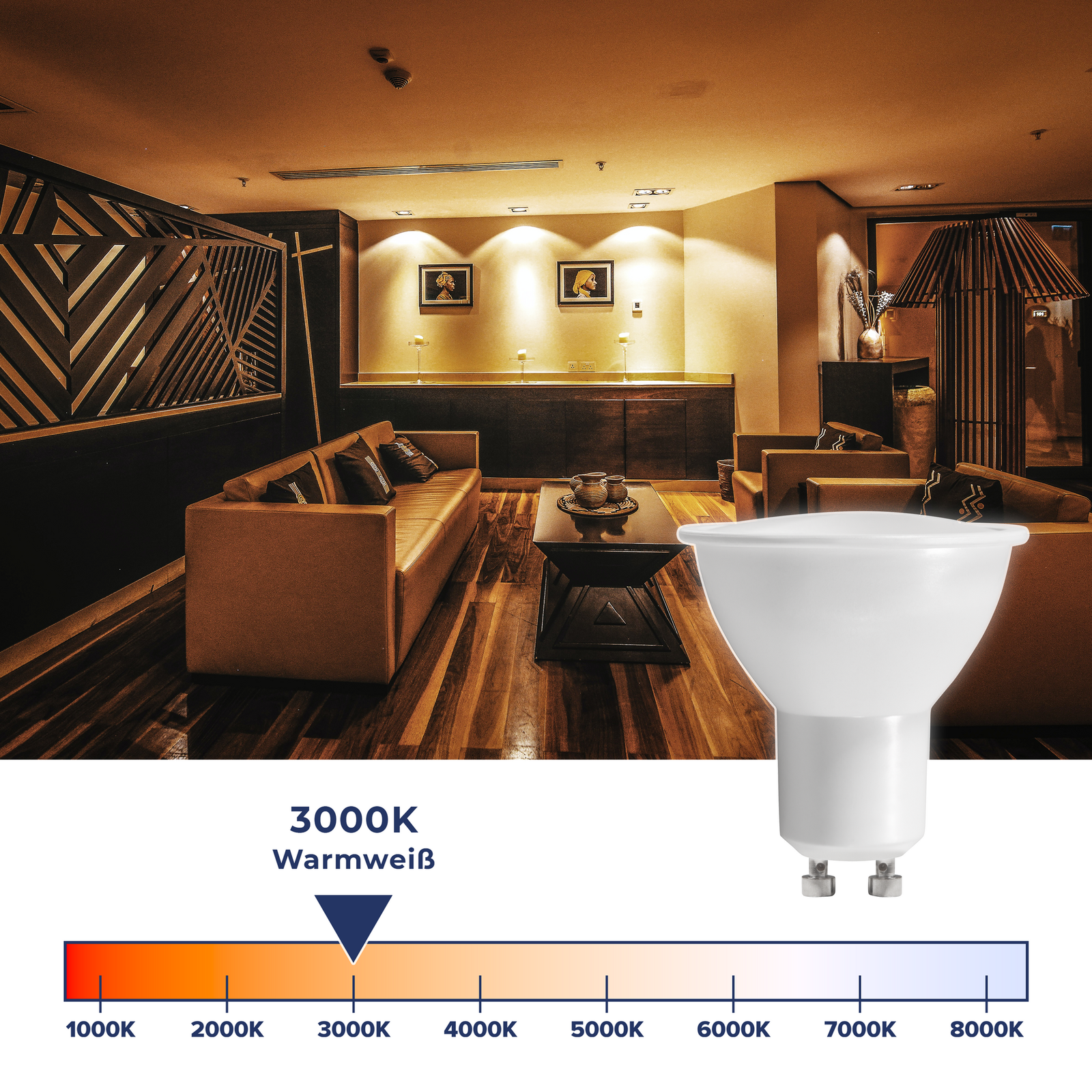 LED Spot GU10 6W Υψηλή Φωτεινότητα 510lm, 3000K Warm White - Image 4