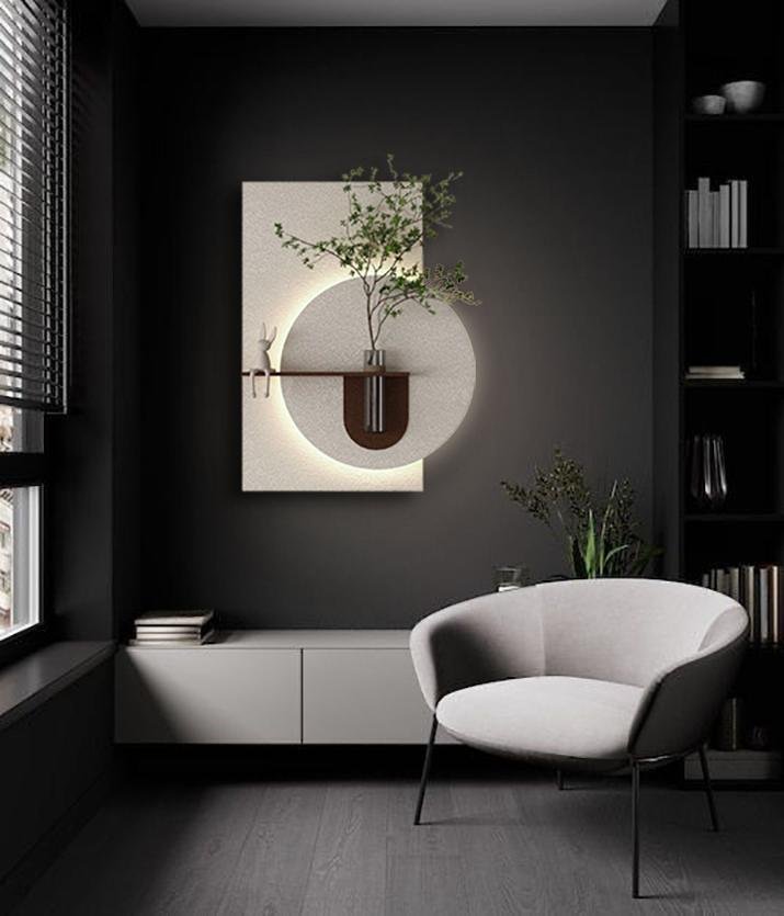Deko-Wandbild mit LED-Beleuchtung 30W, 3 Lichtfarben, Dimmbar mit 2.4GHz Funk-Controller