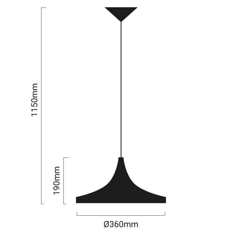 KOLDING Pendelleuchte E27 Schwarz/Gold – Ø360 mm – Detailansicht 4