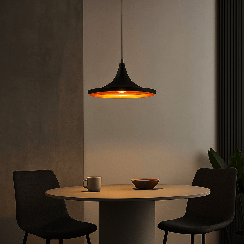 KOLDING Pendelleuchte E27 Schwarz/Gold – Ø360 mm – Detailansicht 5