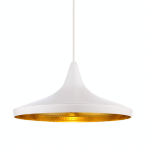 KOLDING Pendelleuchte E27 Weiß/Gold – Ø360 mm – Produktansicht
