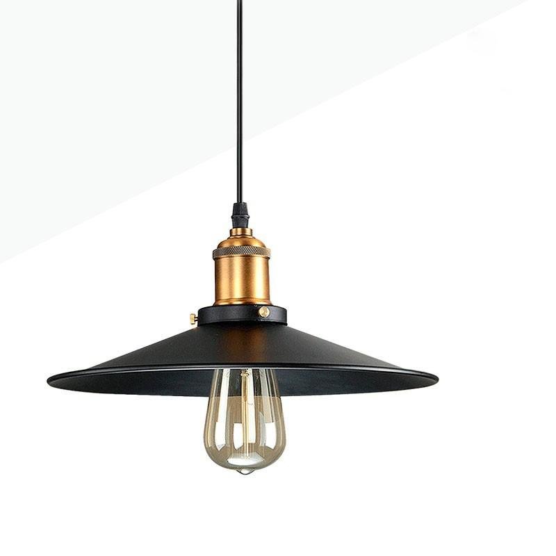 CLOCK WORK Retro-Pendelleuchte E27 Schwarz/Gold – Produktansicht
