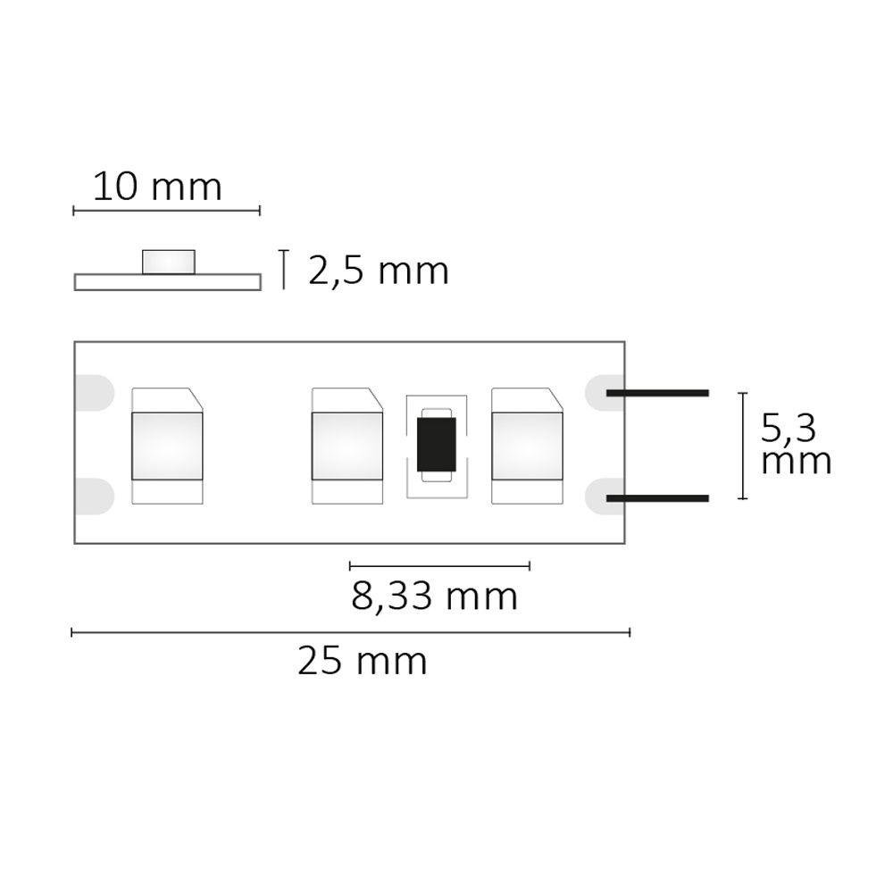 Ταινία LED Θερμό Λευκό 12V, 9,6W/m, 3000K, 5m 120 LED/m - Image 3