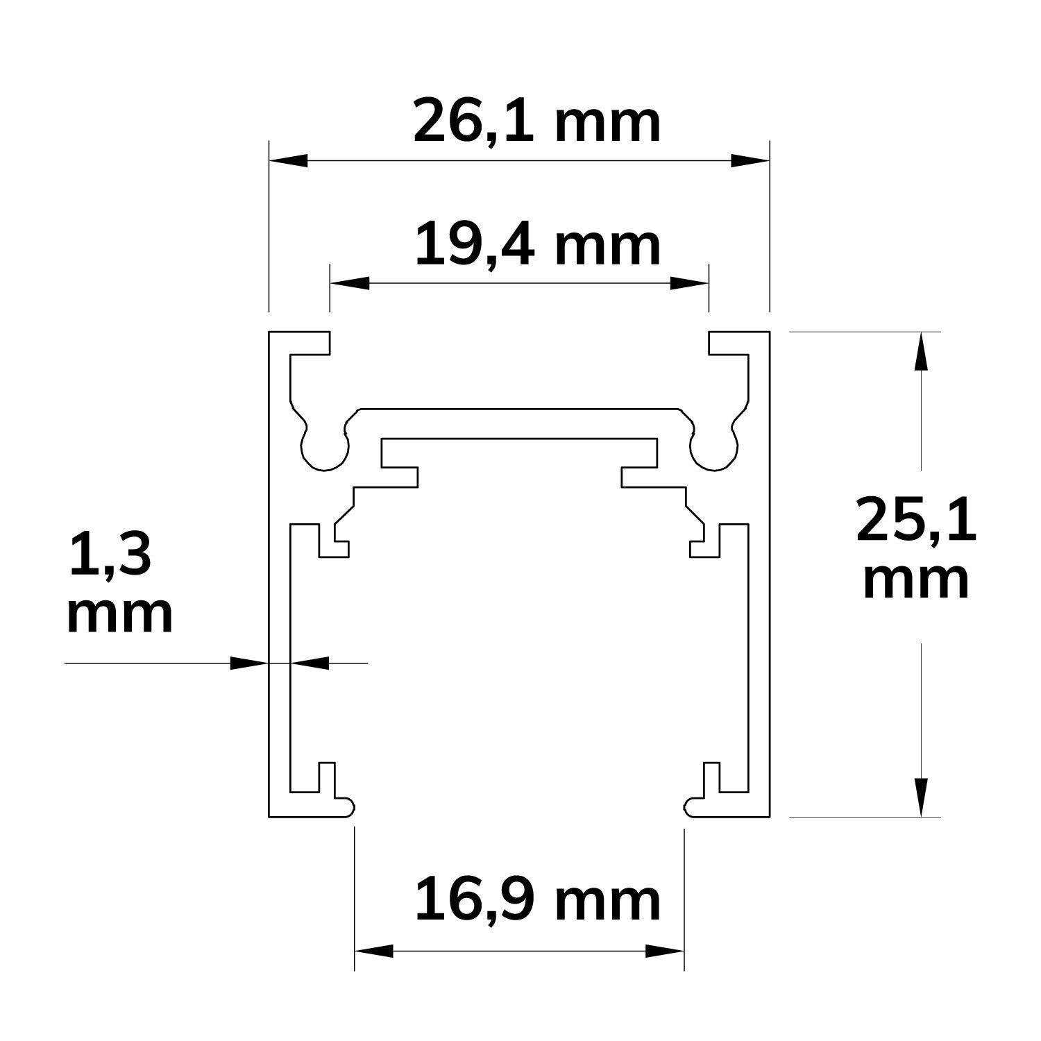 Ράγα επιφανείας flat, μαύρη, 300cm, 4-πολική, με τελικές τάπες και προστατευτικό κάλυμμα - Image 2