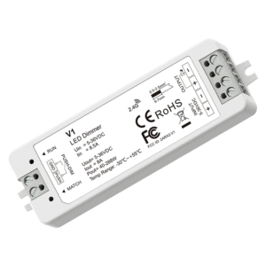 RF LED Dimmer V1 με Push-Dim, 1 κανάλι 8A, 5–36V DC (2.4GHz), για LED ταινίες 12V/24V
