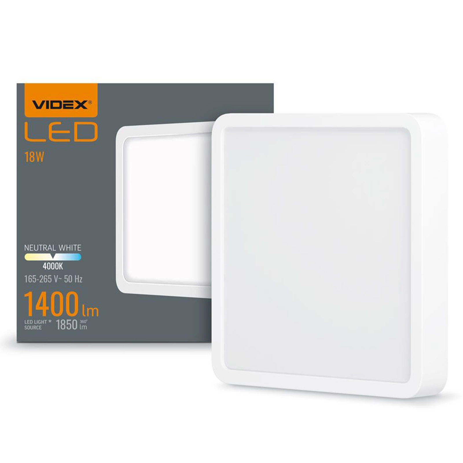 LED Aufbauleuchte Plafon 18W 1850lm Neutralweiß 4000K – LED Panel-Leuchte Weiß