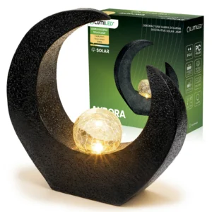 LED Solar Laterne AURORA IP44 2700K Warmweiß dekorative Gartenleuchte für Terrasse Balkon und Außenbereich