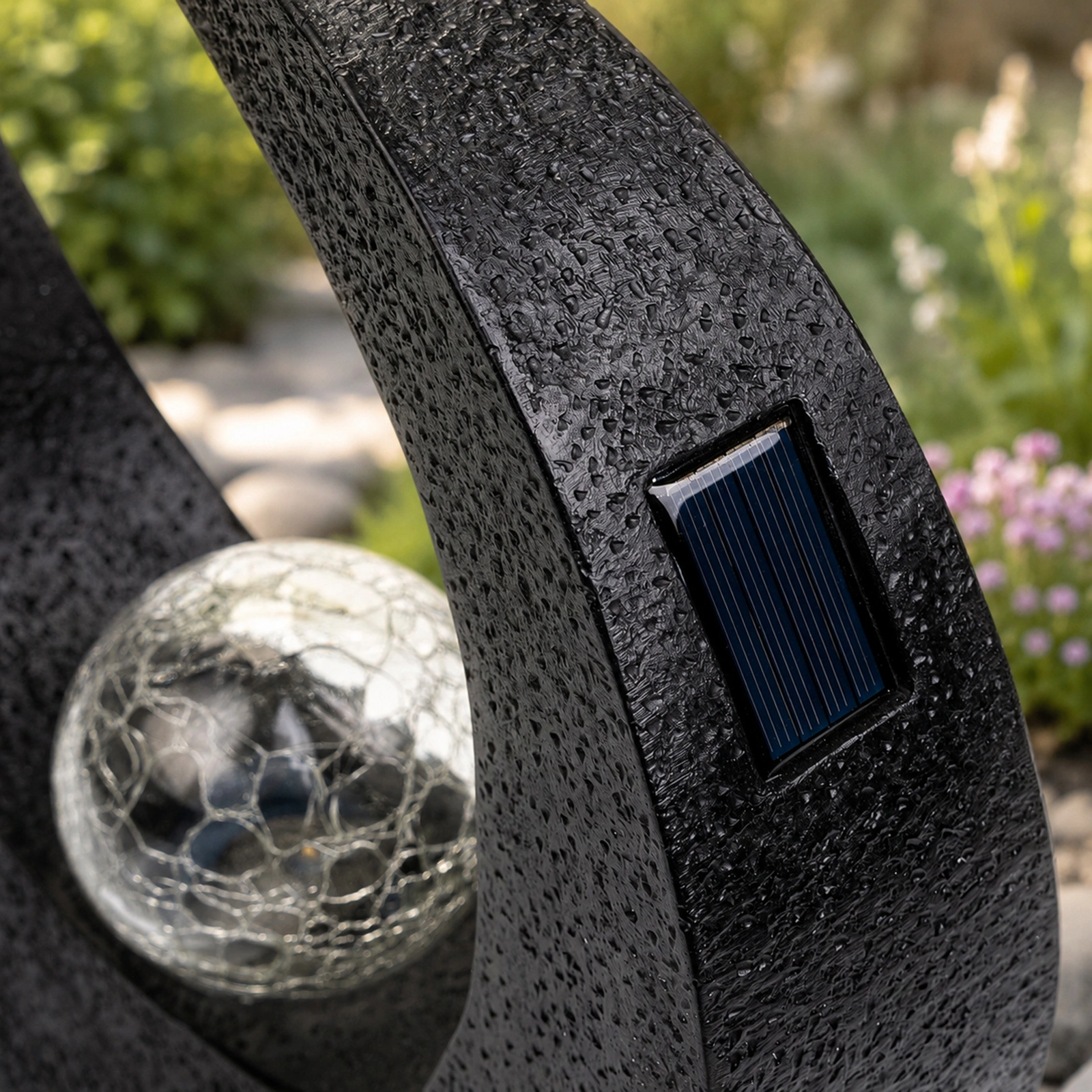 LED Solar Laterne AURORA IP44 2700K Warmweiß dekorative Gartenleuchte für Terrasse Balkon und Außenbereich