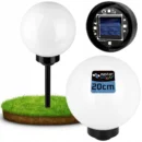 LED Solar Gartenkugelleuchte 20cm mit Dämmerungssensor IP44 Kaltweiß