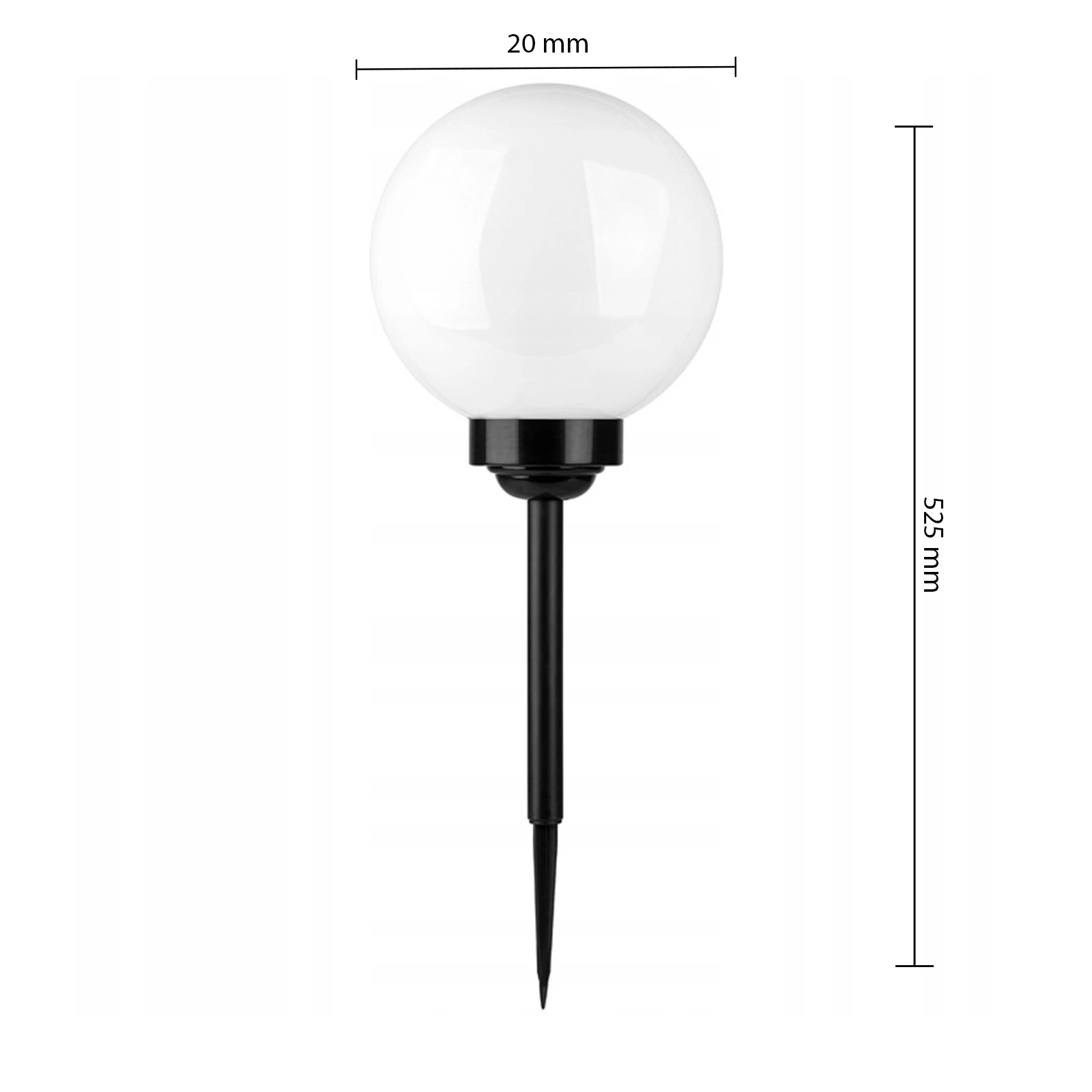 LED Solar Gartenkugelleuchte Ø20cm mit Dämmerungssensor IP44 – Kaltweiß 6500K – Bild 9