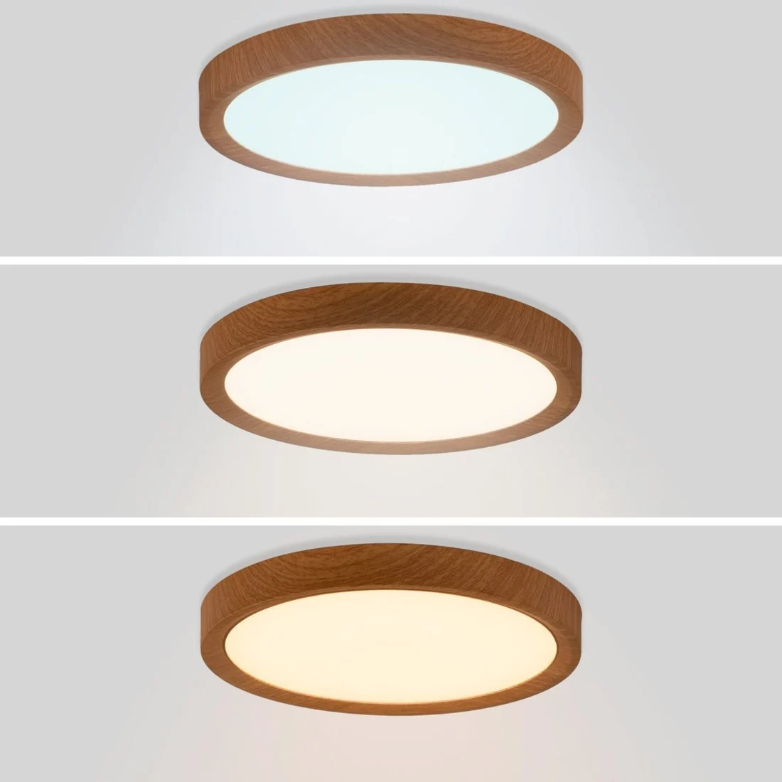 LED Deckenleuchte 24W CCT Holzoptik – Produktansicht