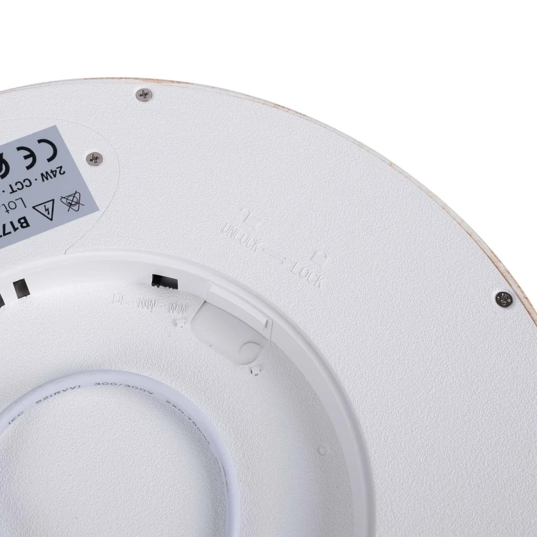 LED Deckenleuchte 24W CCT Holzoptik – Produktansicht