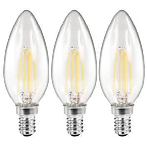 LED Filament Set McShine, 3x Glühlampe, E27, 6W, 600lm, warmweiß, klar, dimmbar