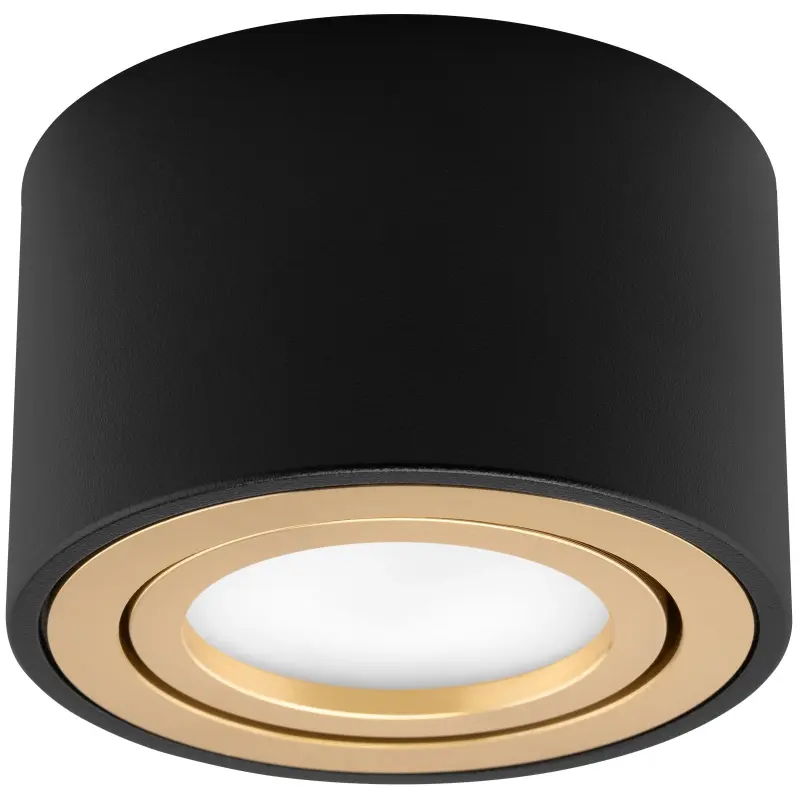 Anbauleuchte HALOGEN Spot beweglich AMAT-S INSERT Rund schwarz-gold 52mm LUMILED – Bild 3