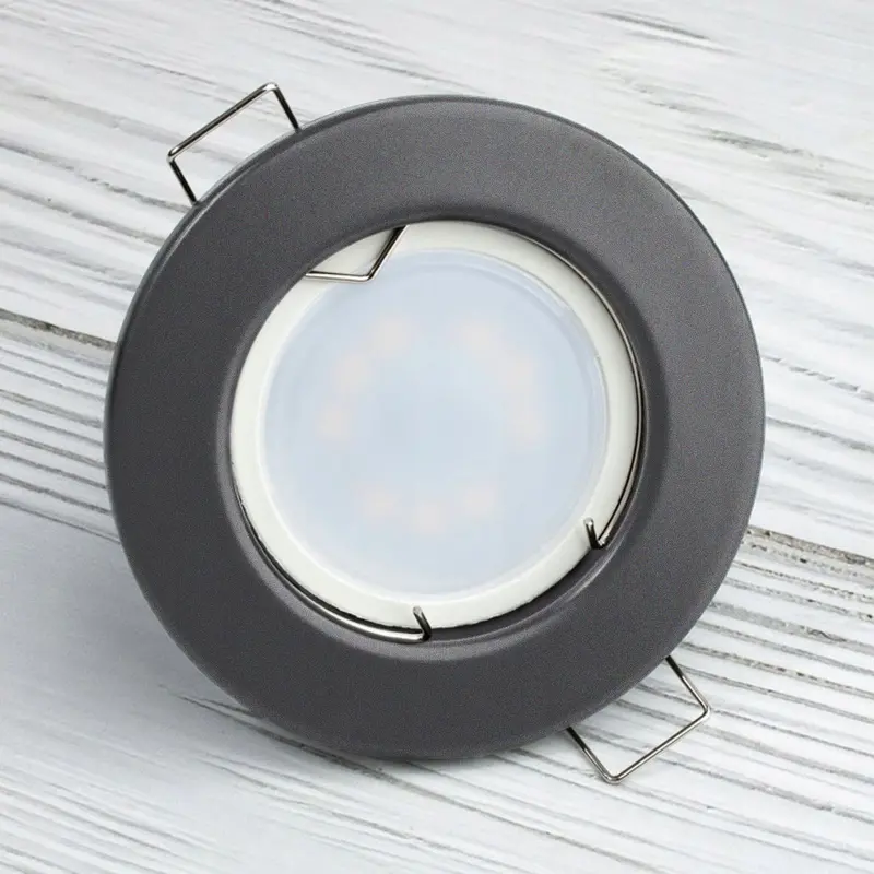 ARDALI runde, fest eingebaute Halogenleuchte Graphitblech MR16 GU10 LUMILED – Bild 4
