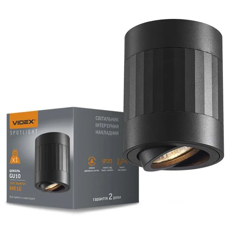 Aufbauleuchte Deckenleuchte LED Tube GU10 Schwarz VIDEOX