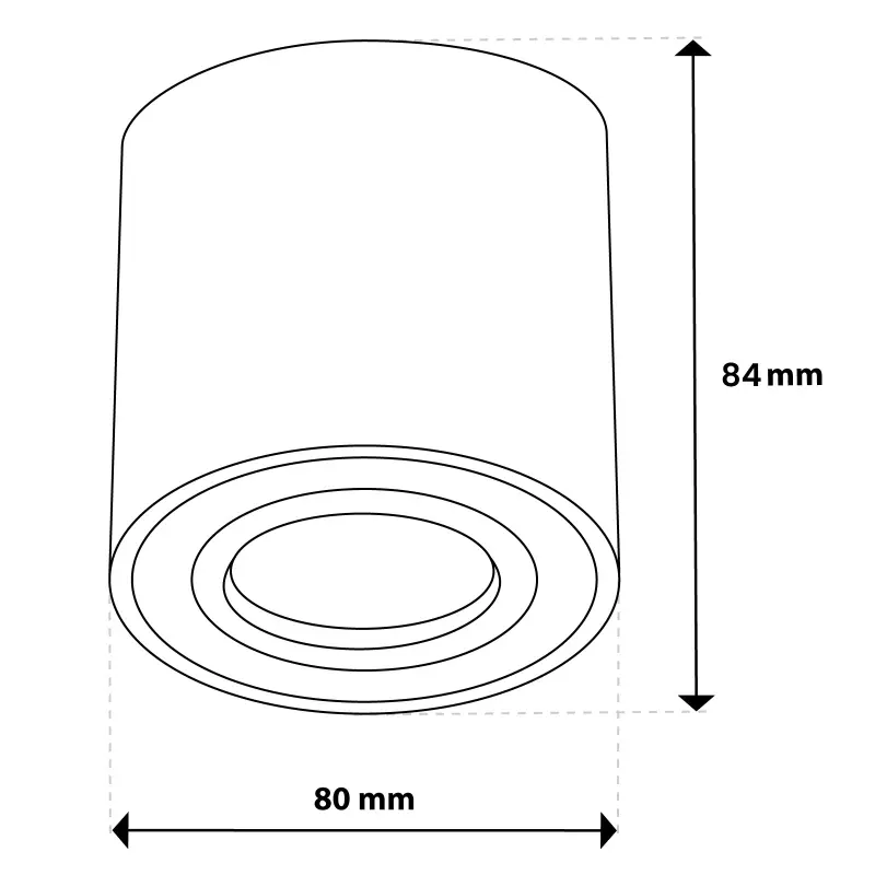 Aufbauleuchte HALOGEN Spot Röhre Fest EGIO GU10 LUMILED Rund IP44 Weiß 83mm – Bild 5