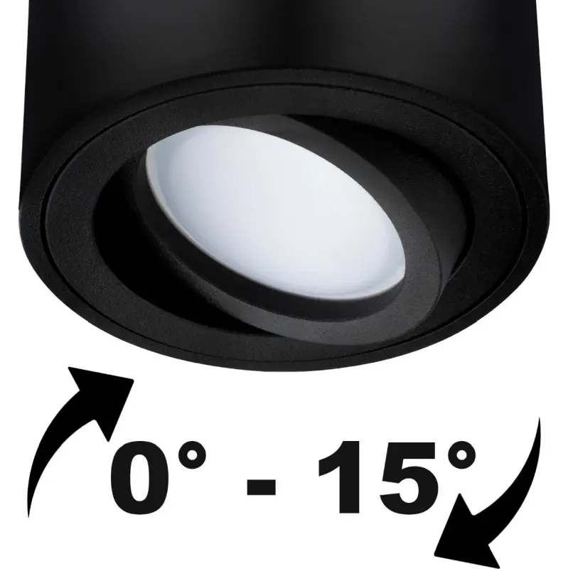 Aufbauröhre HALOGEN Spot Moving LUNDO GU10 LUMILED Rund Schwarz 80mm – Bild 3