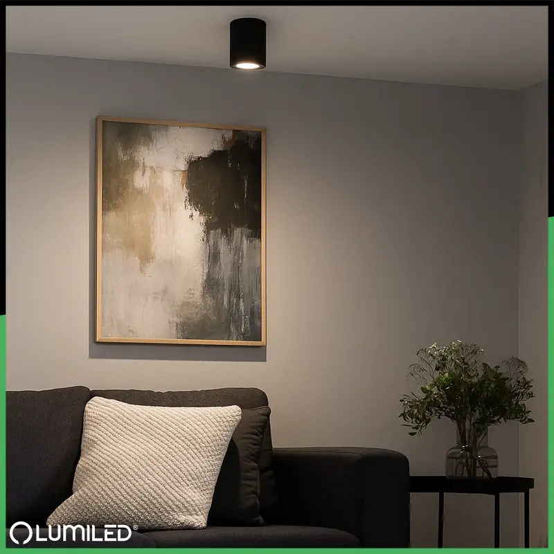 Aufbauröhre HALOGEN Spot Moving LUNDO GU10 LUMILED Rund Schwarz 80mm – Bild 4