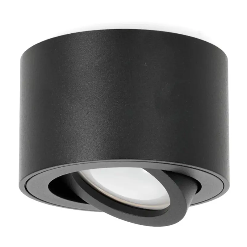 Aufputz-HALOGEN-SPOT 50 mm schwarz rund bewegliche Leuchte OH36S Kobi – Bild 2