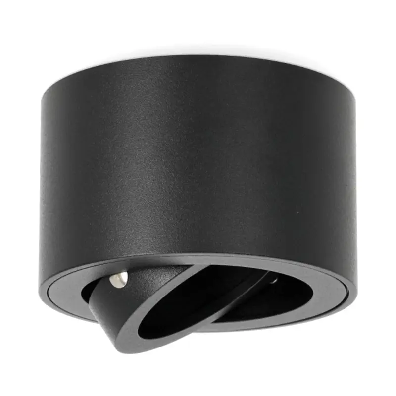 Aufputz-HALOGEN-SPOT 50 mm schwarz rund bewegliche Leuchte OH36S Kobi – Bild 4