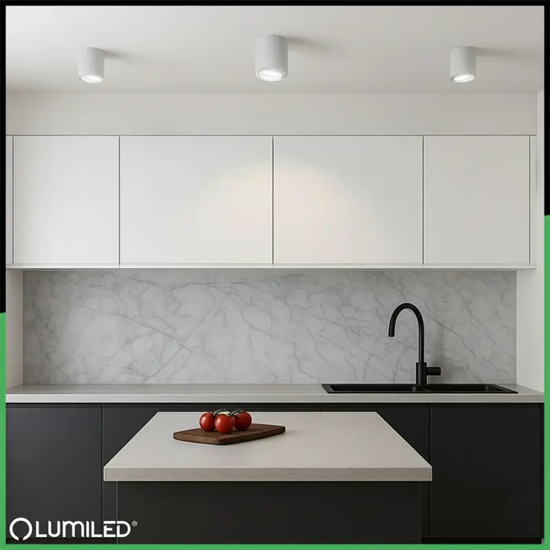 Aufputz HALOGEN Spot Tuba Beweglich LUNDO GU10 LUMILED Rund Weiß 80mm