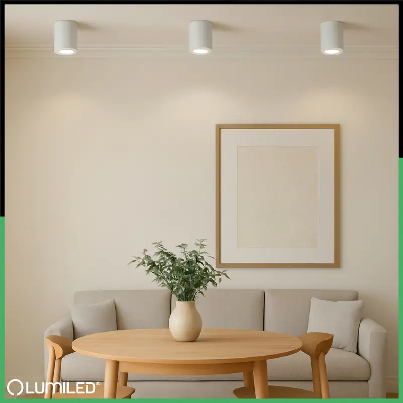 Aufputz HALOGEN Spot Tuba Beweglich LUNDO GU10 LUMILED Rund Weiß 80mm – Bild 2