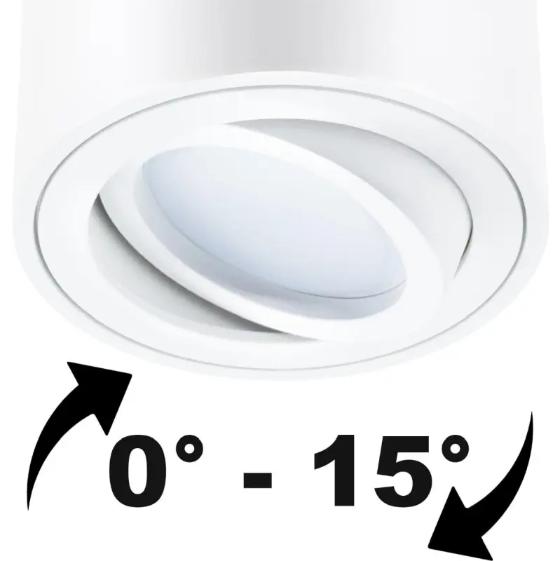 Aufputz HALOGEN Spot Tuba Beweglich LUNDO GU10 LUMILED Rund Weiß 80mm – Bild 3