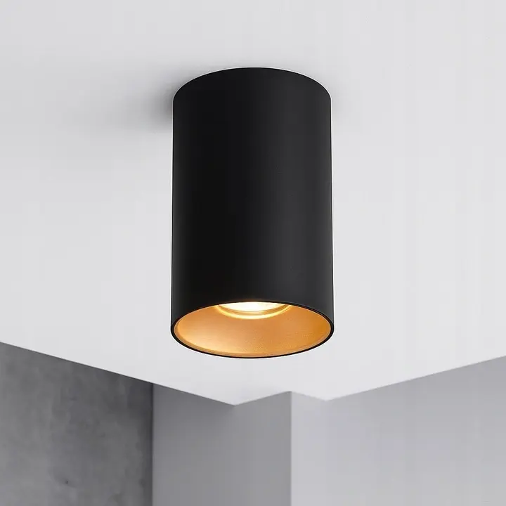 Aufputz-Halogenleuchte Aluminium SPOT TUBA für LED GU10 Schwarz - Gold – Bild 2