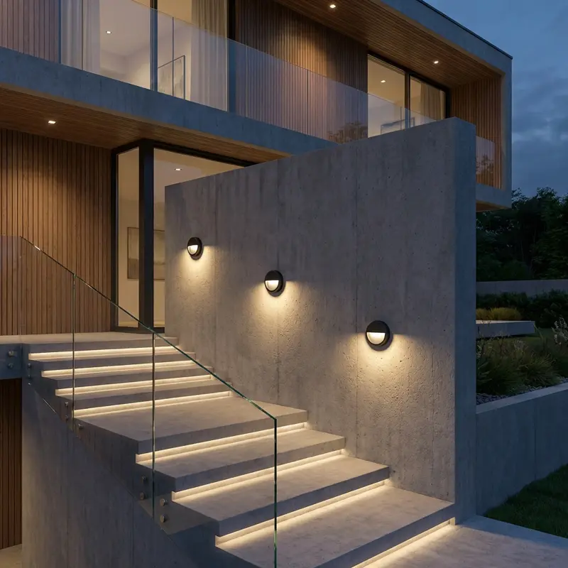 Außen Garten Treppe Wandleuchte CCT 3000-6500K LED 4W IP65 VIREO, Detailansicht