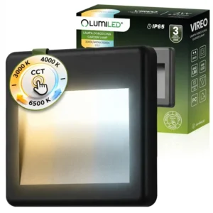 Außen Garten Treppe Wandleuchte CCT 3000-6500K LED 4W IP65 VIREO LUMILED, Frontansicht