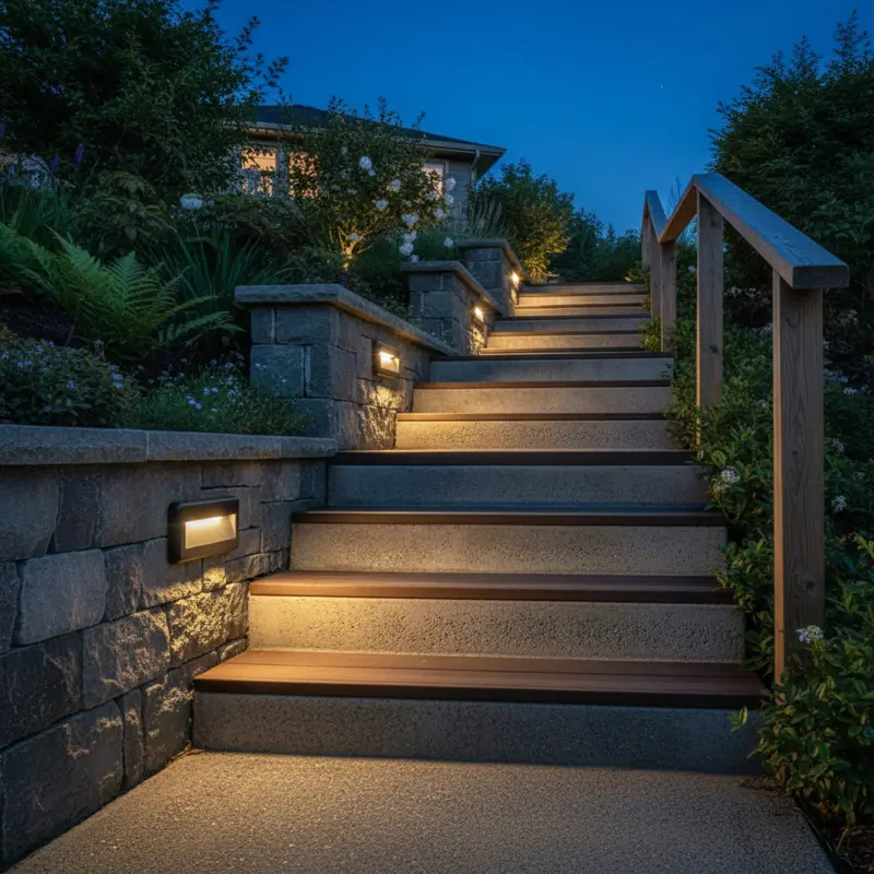 Außen Garten Treppe Wandleuchte CCT 3000-6500K LED 4W IP65 VIREO, Detailansicht