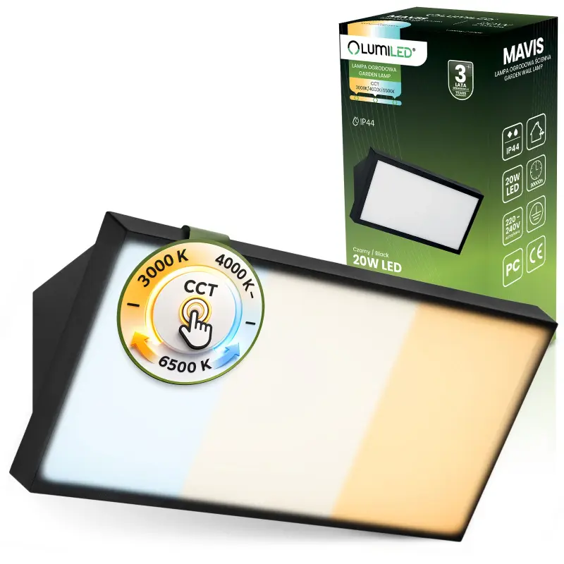 Außengartenleuchte CCT 12W LED IP44 Elevation Wandleuchte MAVIS LUMILED