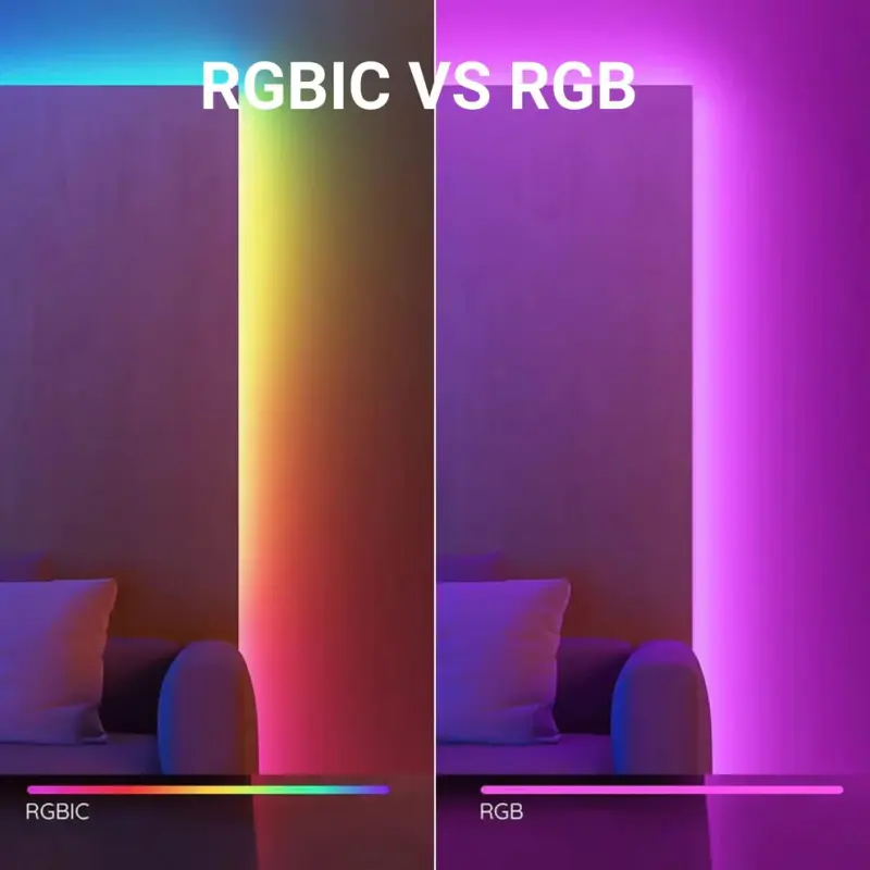 Intelligenter RGB COB LED-Streifen 24V 12W/m seitlich – 10mm, IP20, 5m – Detailansicht 2