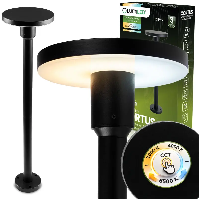 CCT LED 12W 3000-6500K IP65 CORTUS LUMILED Gartenpfostenlampe