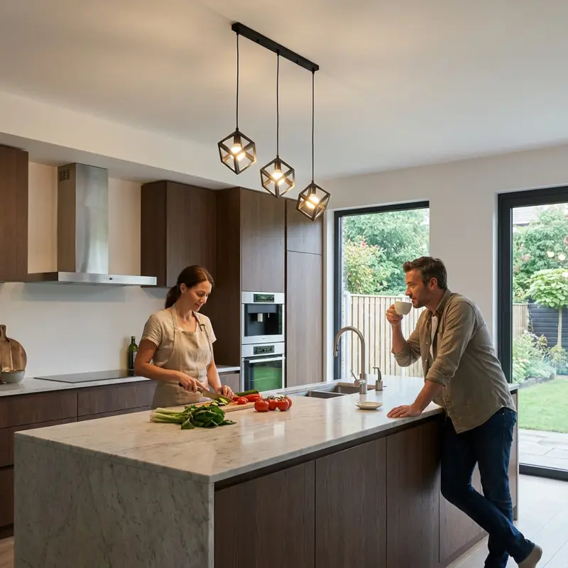 TALUS Decke Pendelleuchte Geometrischer Pendelwürfel für LED 3x E27 LUMILED – Bild 2