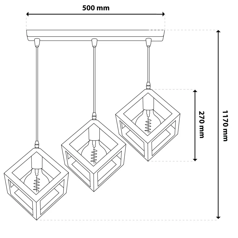 TALUS Decke Pendelleuchte Geometrischer Pendelwürfel für LED 3x E27 LUMILED – Bild 5