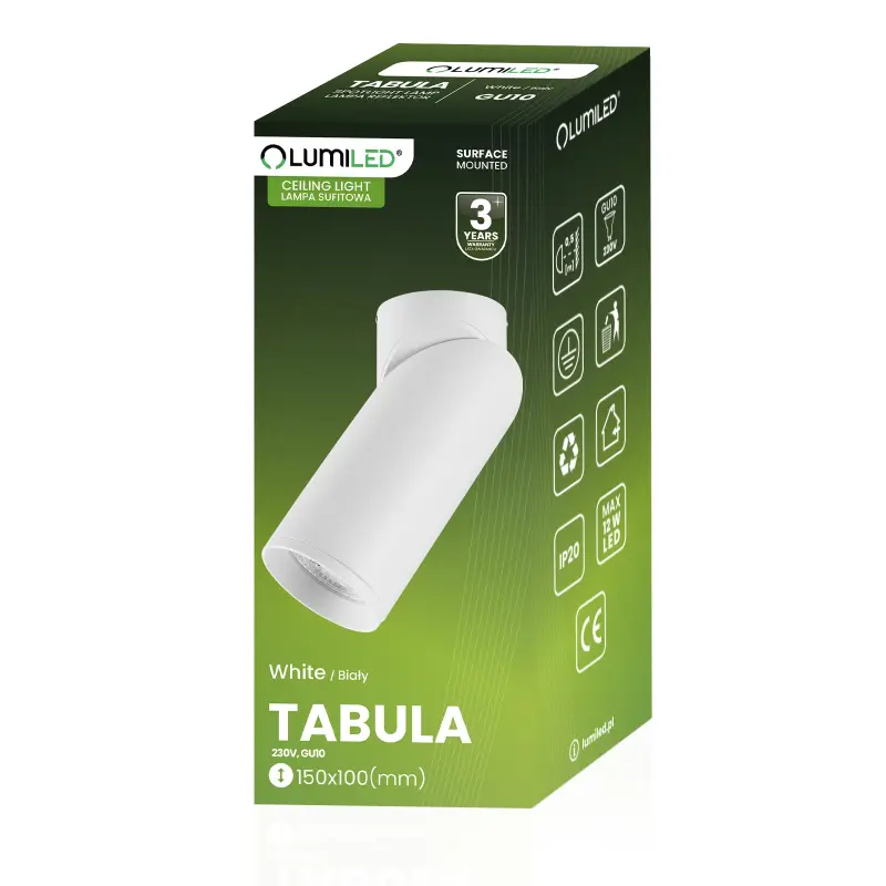 Deckenleuchte mit 1x GU10-Sockeln, Einbaustrahler HALOGEN schräg TABULA SPOT TUBA LUMILED – Bild 4