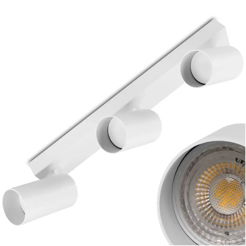 Deckenleuchte mit 3 x GU10-Sockeln, Einbaustrahler HALOGEN schräg TABULA SPOT TUBA LUMILED
