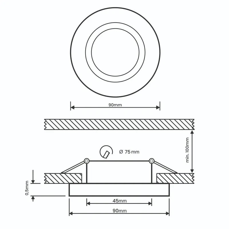 Einbaustrahler GU10, MR16 Einbauspot HALOGEN Runde beweglich Schwarz VENTUS LUMILED – Bild 4
