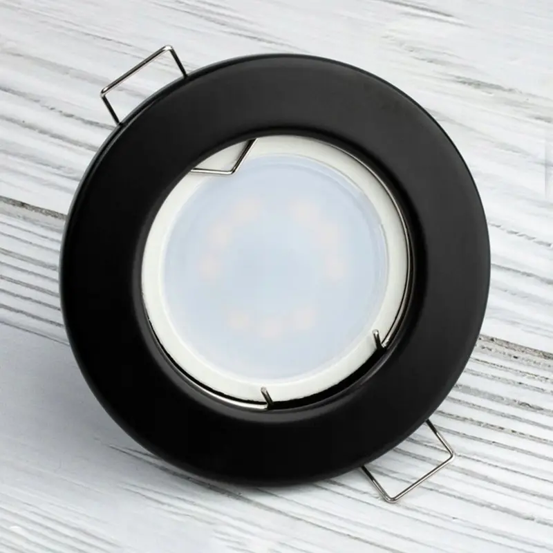 Einbaustrahler GU10, MR16 Einbauspot HALOGEN Runde Fest Schwarz Blech ARDALI LUMILED – Bild 3