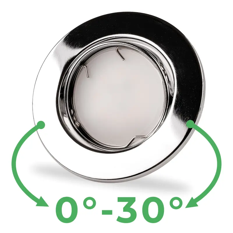 Einbaustrahler GU10, MR16 Einbauspot HALOGEN Runde beweglich Chrom Blech AURELI LUMILED – Bild 3