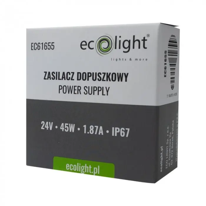 FI60 LED-Streifen-Box Stromversorgung 45W 24V 1.87A IP67 Ecolight – Bild 2