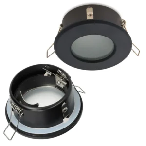 Flush-mounted GU10 Halogen Einbaustrahler Schwarz Rund Kobi