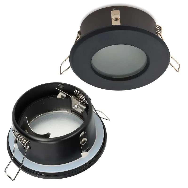 Flush-mounted GU10 Halogen Einbaustrahler Schwarz Rund Kobi