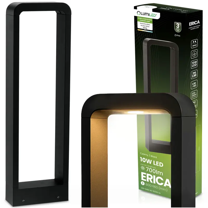 Gartenleuchte 10W, Außenstehleuchte Pollerleuchte 60cm ERICA LUMILED